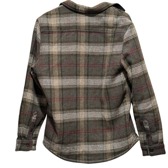 Surf Side Supply Gray Plaid Flannel Shirt Jacket Shacket Button Mens Medium - Picture 3 of 9